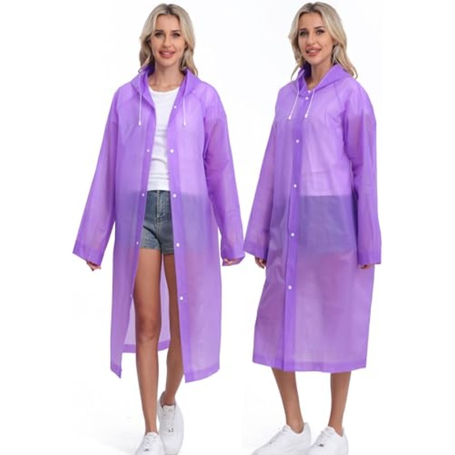 Emergency Poncho Rain - 2-Pack Reusable Rain Ponchos for Adults,