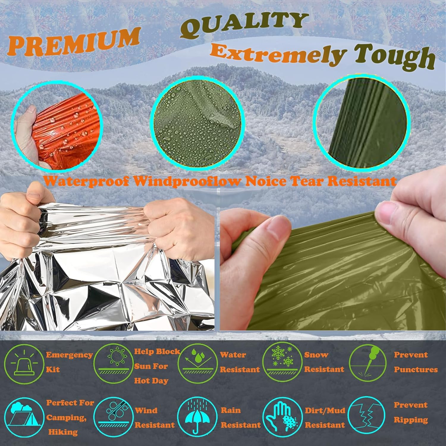 Camping Raincoat Waterproof Su - Survival Blanket Reflective reseña y precio