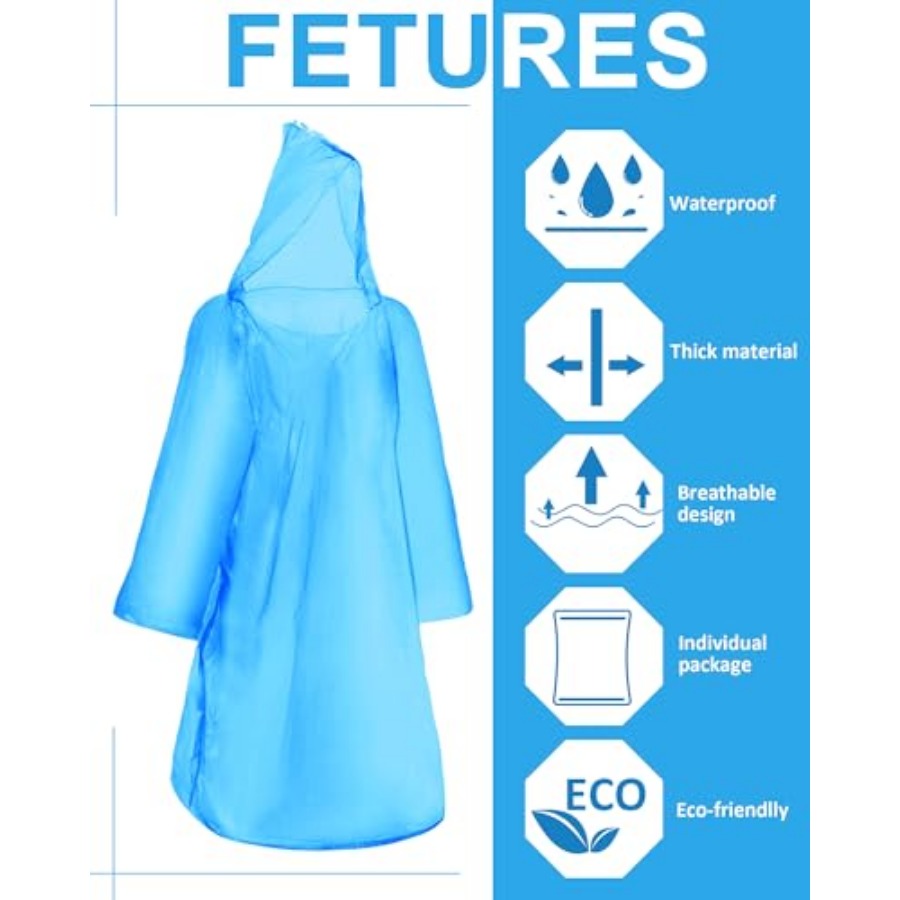 120 Pack Disposable Rain Ponch - Emergency Poncho Rain reseña y precio