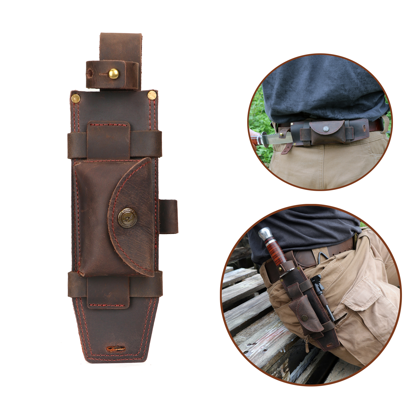 Tourbon Camping Leather thKnif - Bushcraft Knife Fixed reseña y precio