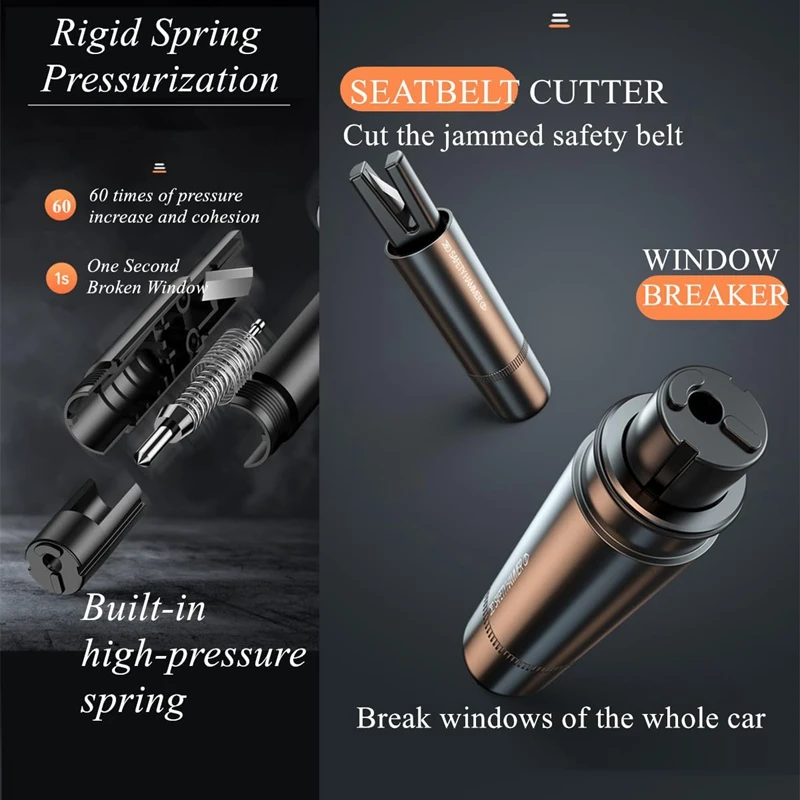 New 2 In 1 Car Safety Hammer E - Rescue Rope Throw reseña y precio