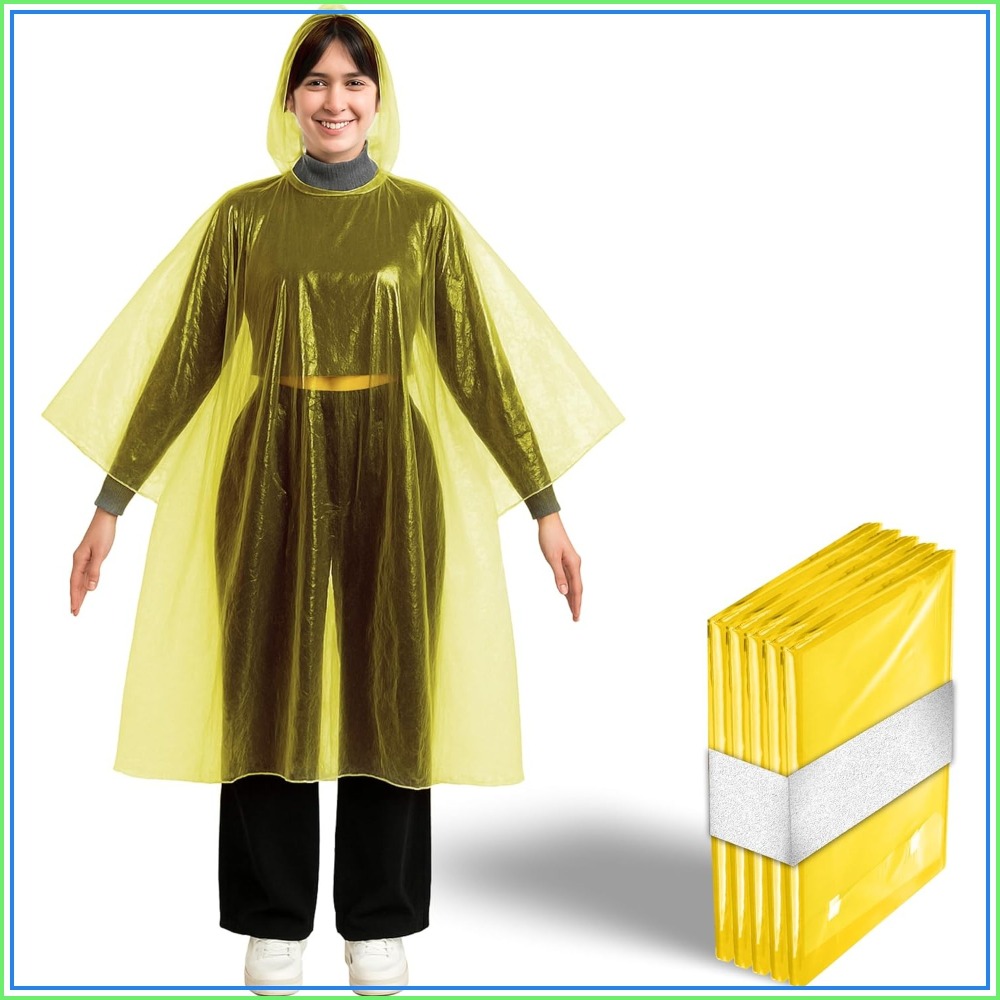 Disposable Yellow Rain Ponchos - Emergency Poncho Rain reseña y precio