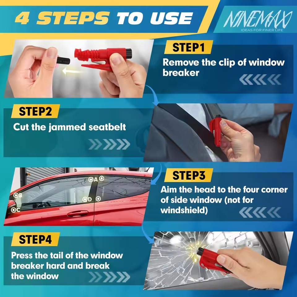 Safety Hammer Car Escape Tool  - Rescue Rope Throw reseña y precio