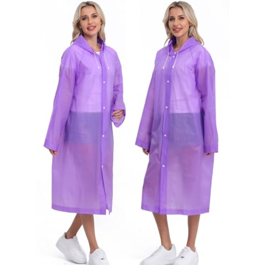 2-Pack Reusable Rain Ponchos f - Emergency Poncho Rain reseña y precio