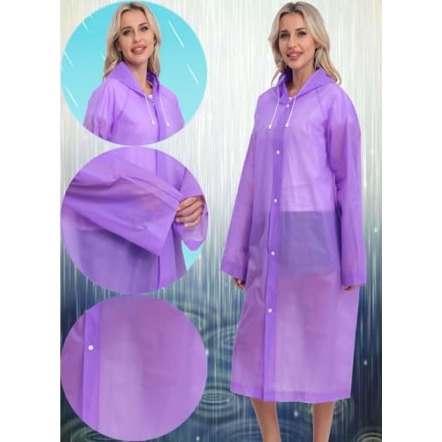 2-Pack Reusable Rain Ponchos f - Emergency Poncho Rain reseña y precio