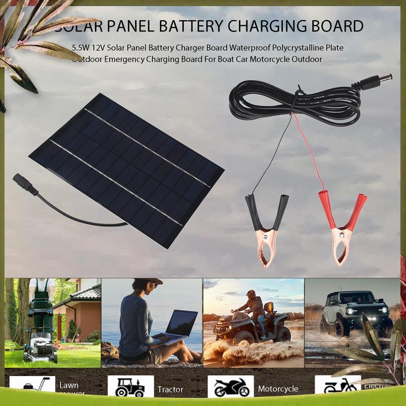 AB98-5.5W 12V Solar Panel Batt - Solar Emergency Charger reseña y precio