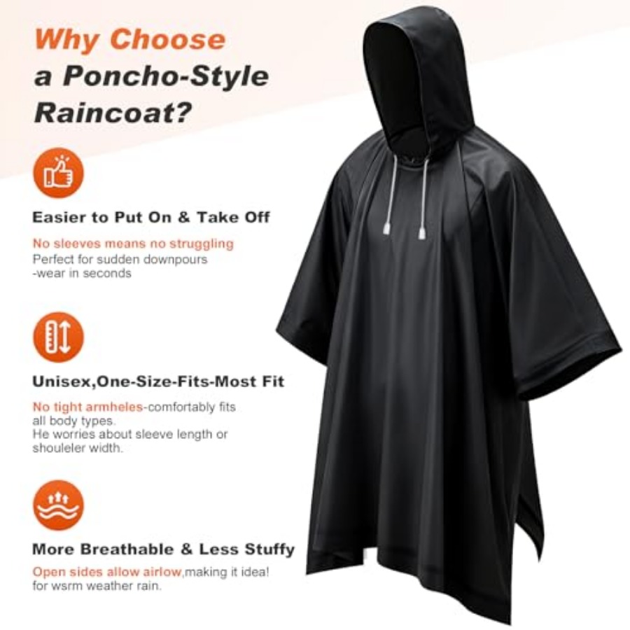 8 Pack Hooded Rain Ponchos for - Emergency Poncho Rain reseña y precio