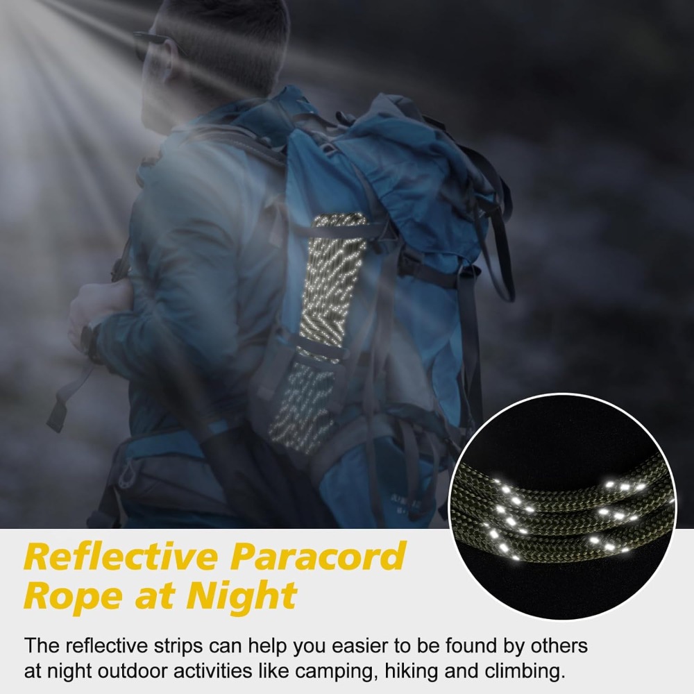 Reflective Paracord 1000lb, 50 - Para Cord 1000Ft reseña y precio