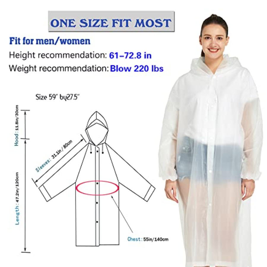 2 Pack Waterproof Rain Ponchos - Emergency Poncho Rain reseña y precio