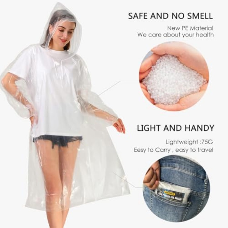 Disposable Rain Ponchos for Ad - Emergency Poncho Rain reseña y precio