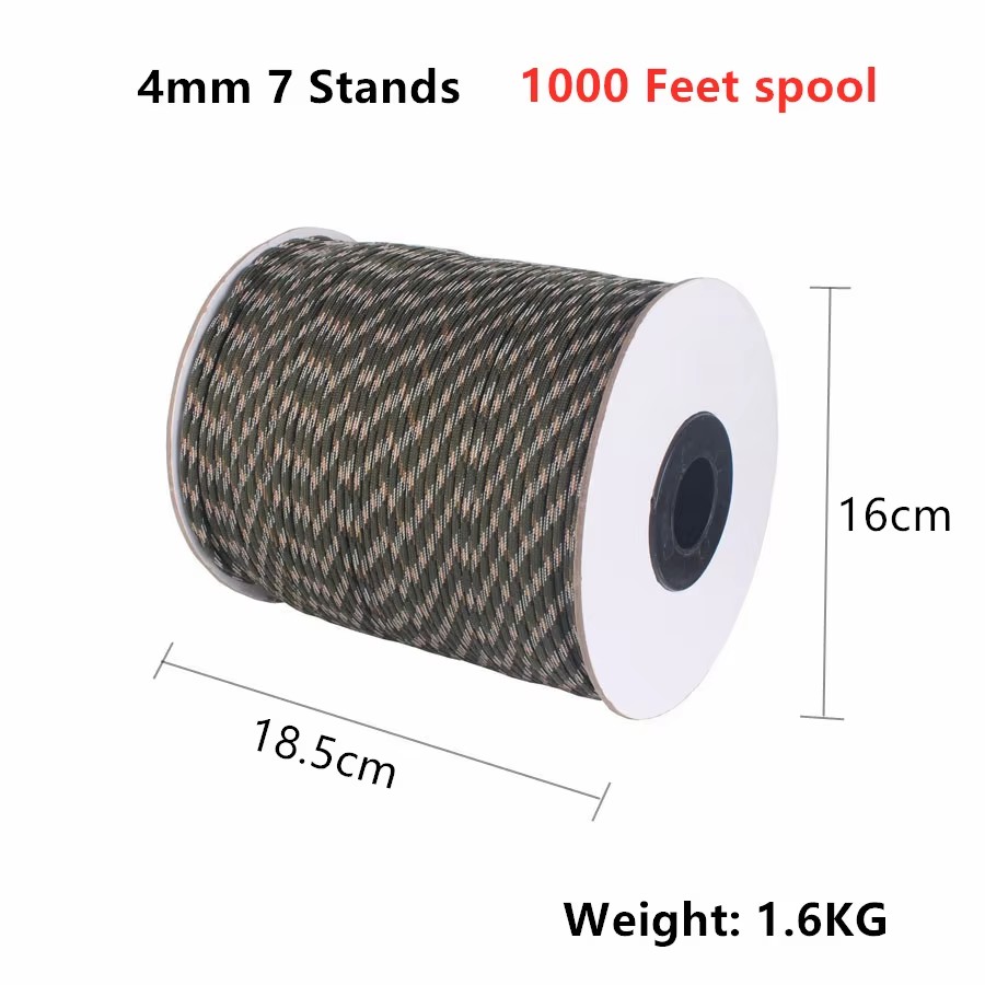 CAMPINGSKY 550 Paracord 4mm 10 - Para Cord 1000Ft reseña y precio