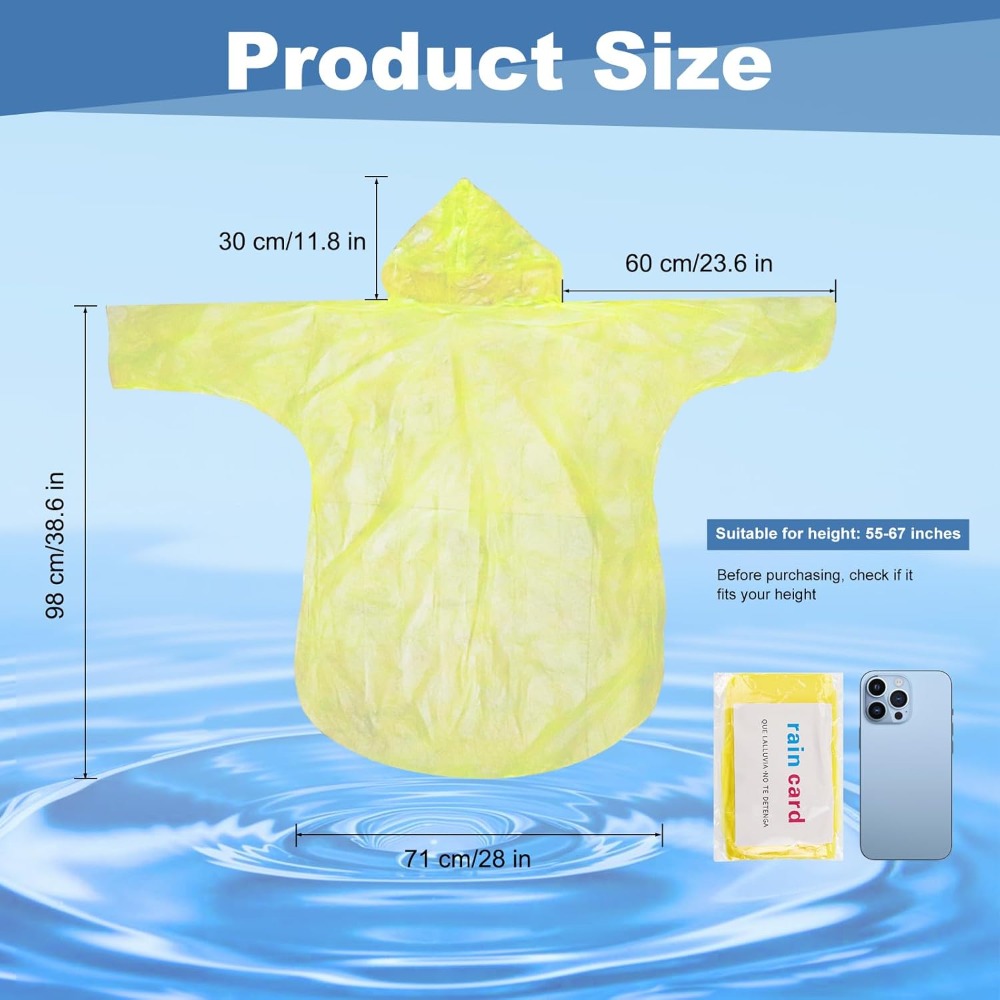 twoworld 30 Pcs Disposable Rai - Emergency Poncho Rain reseña y precio