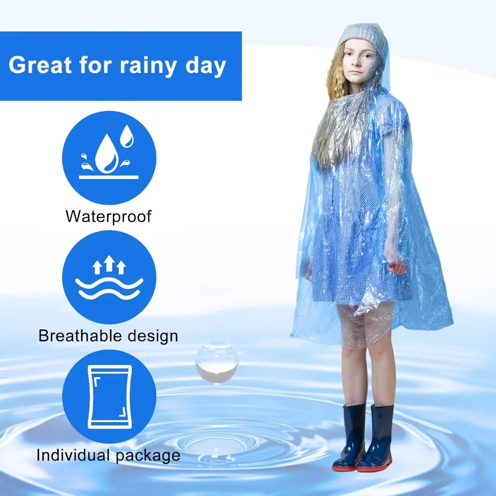 twoworld 30 Pcs Disposable Rai - Emergency Poncho Rain reseña y precio
