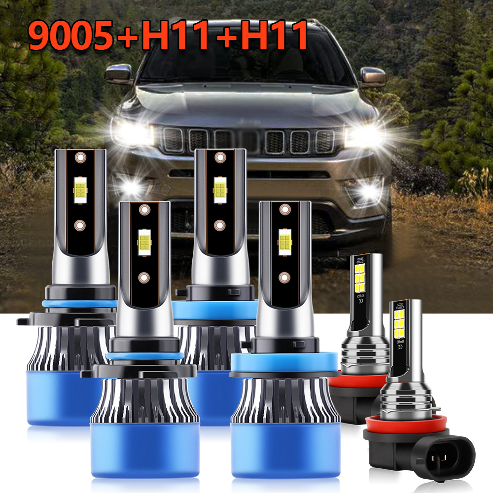 6x Combo LED Headlight 9005 H1 - Compass Lensatic reseña y precio