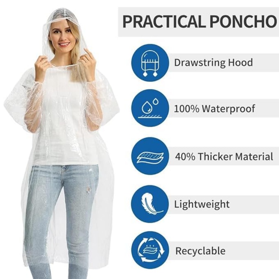 5/10/20 Pack Rain Ponchos, Dis - Emergency Poncho Rain reseña y precio