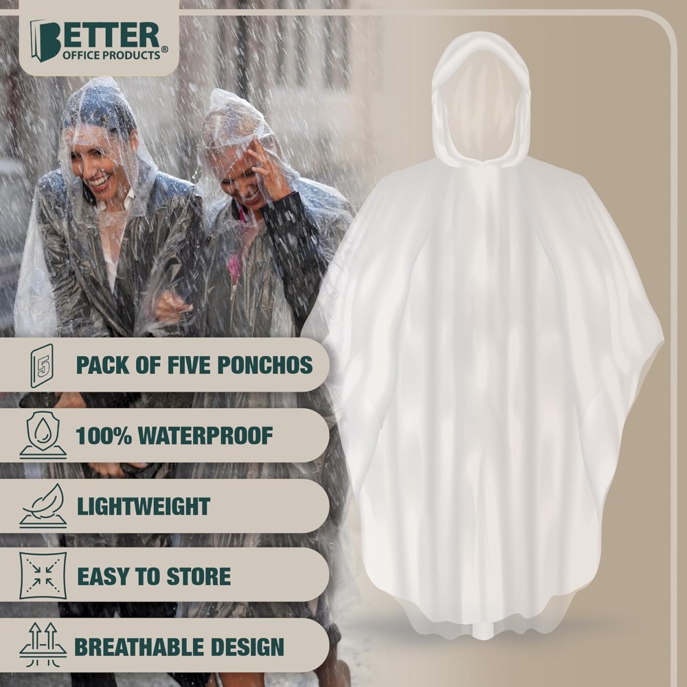 Better Office Products Disposa - Emergency Poncho Rain reseña y precio