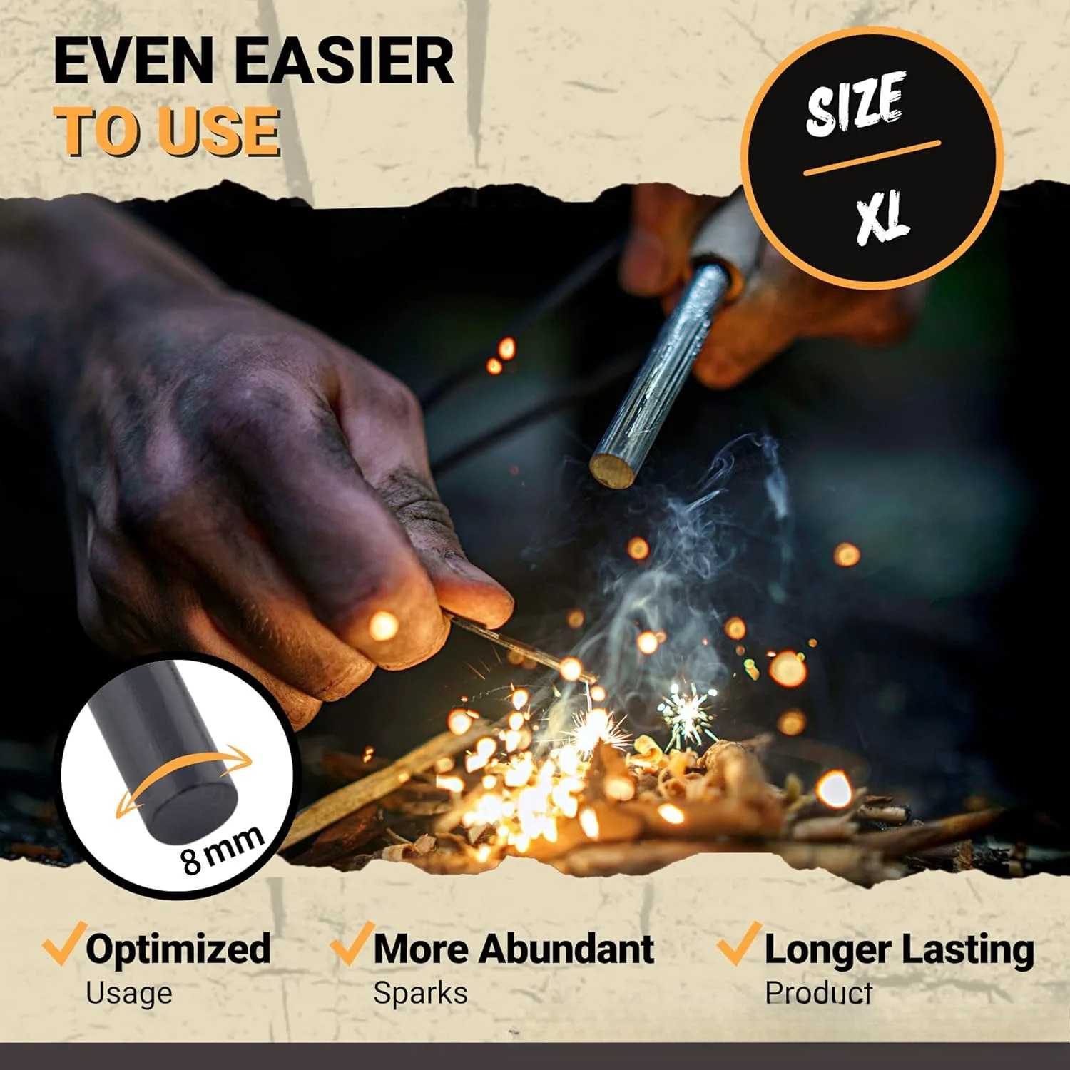 Portable Outdoor Flint and Ste - Magnesium Fire Starter reseña y precio