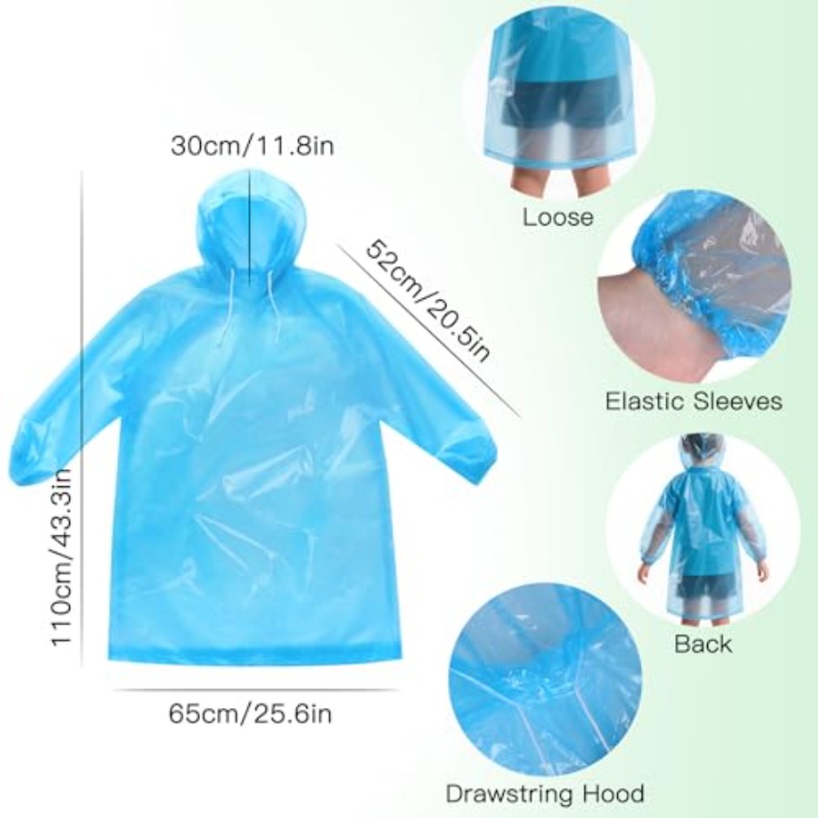 GAOHUI 4/6 Pack Disposable Rai - Emergency Poncho Rain reseña y precio