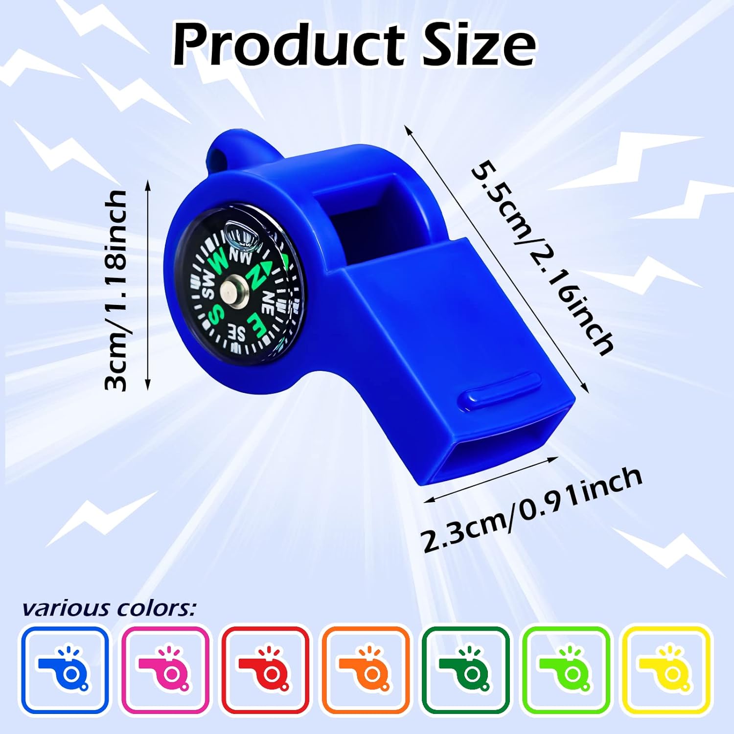 7 Pack 2-in-1 Whistle Compass  - Emergency Whistle Loud reseña y precio