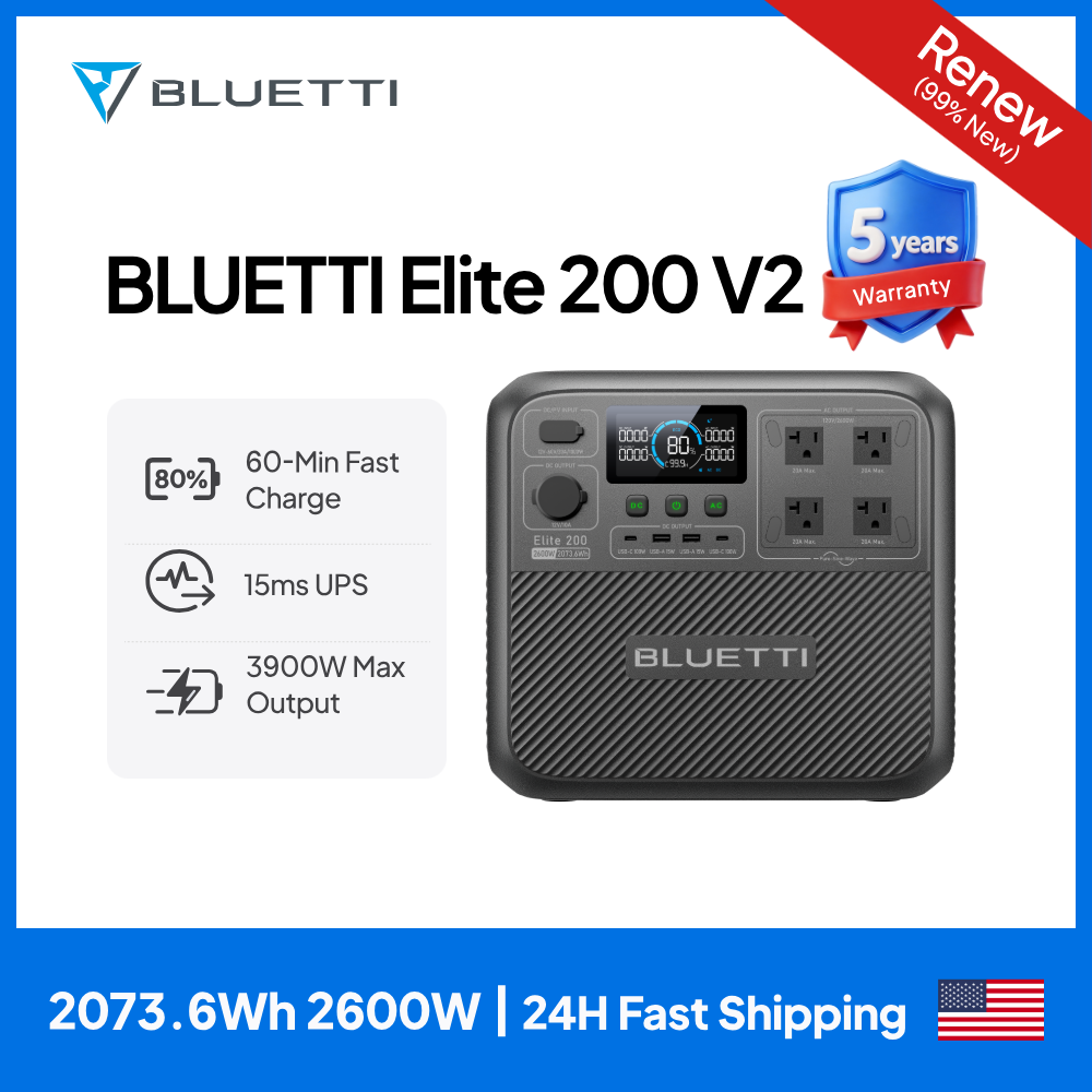 【Renew】BLUETTI Elite 200 V2 Po - Solar Emergency Charger reseña y precio