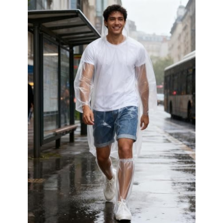 Disposable Rain Ponchos for Ad - Emergency Poncho Rain reseña y precio