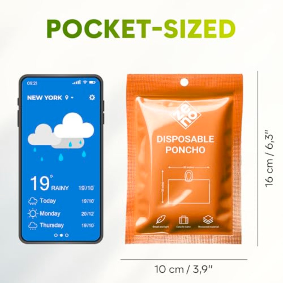 Disposable Rain Ponchos for Ad - Emergency Poncho Rain reseña y precio