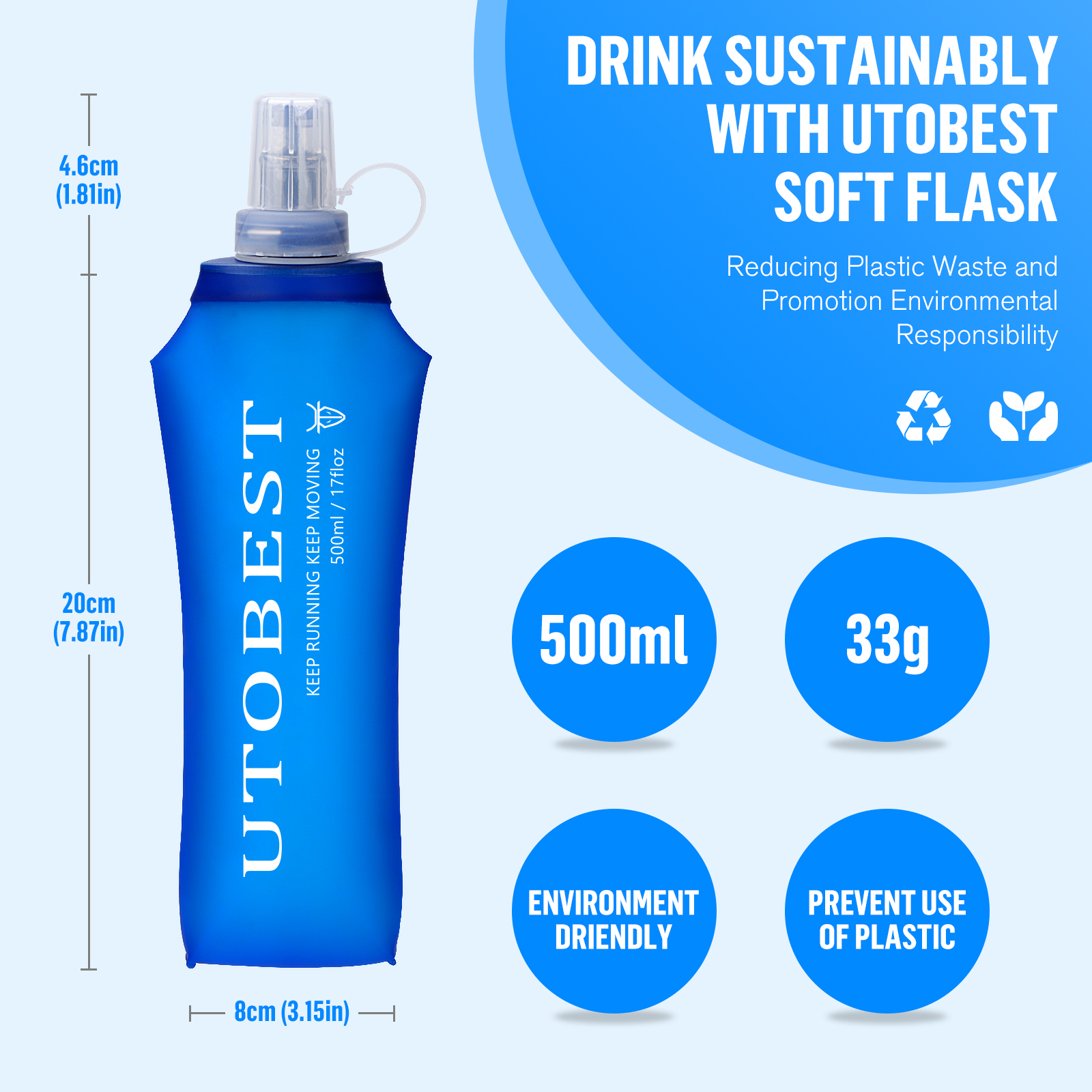 UTOBEST 250ml 350ml 500ml Soft - Water Bag Collapsible reseña y precio