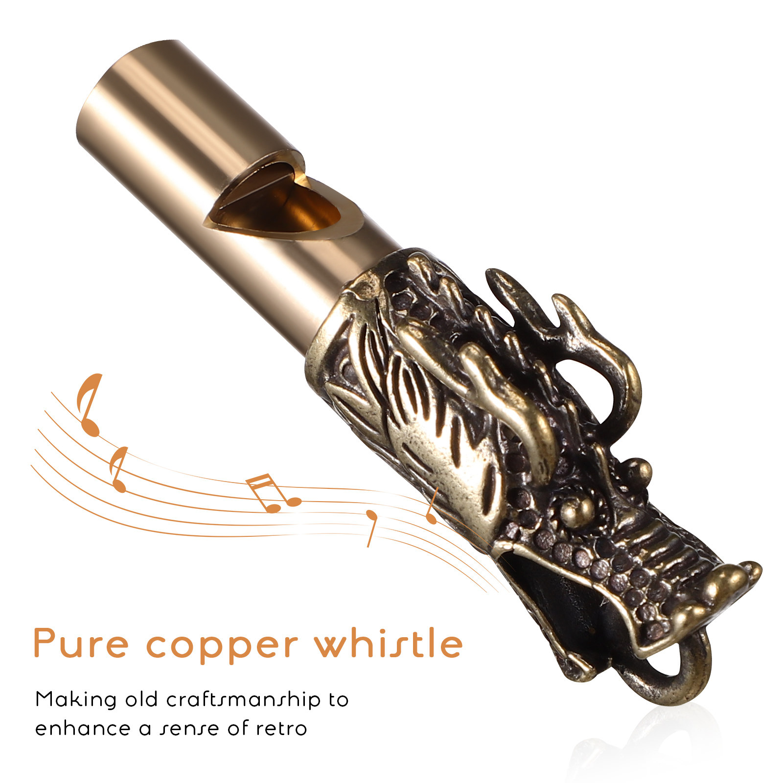 3Pcs Dragon Head Brass Whistle - Emergency Whistle Loud reseña y precio