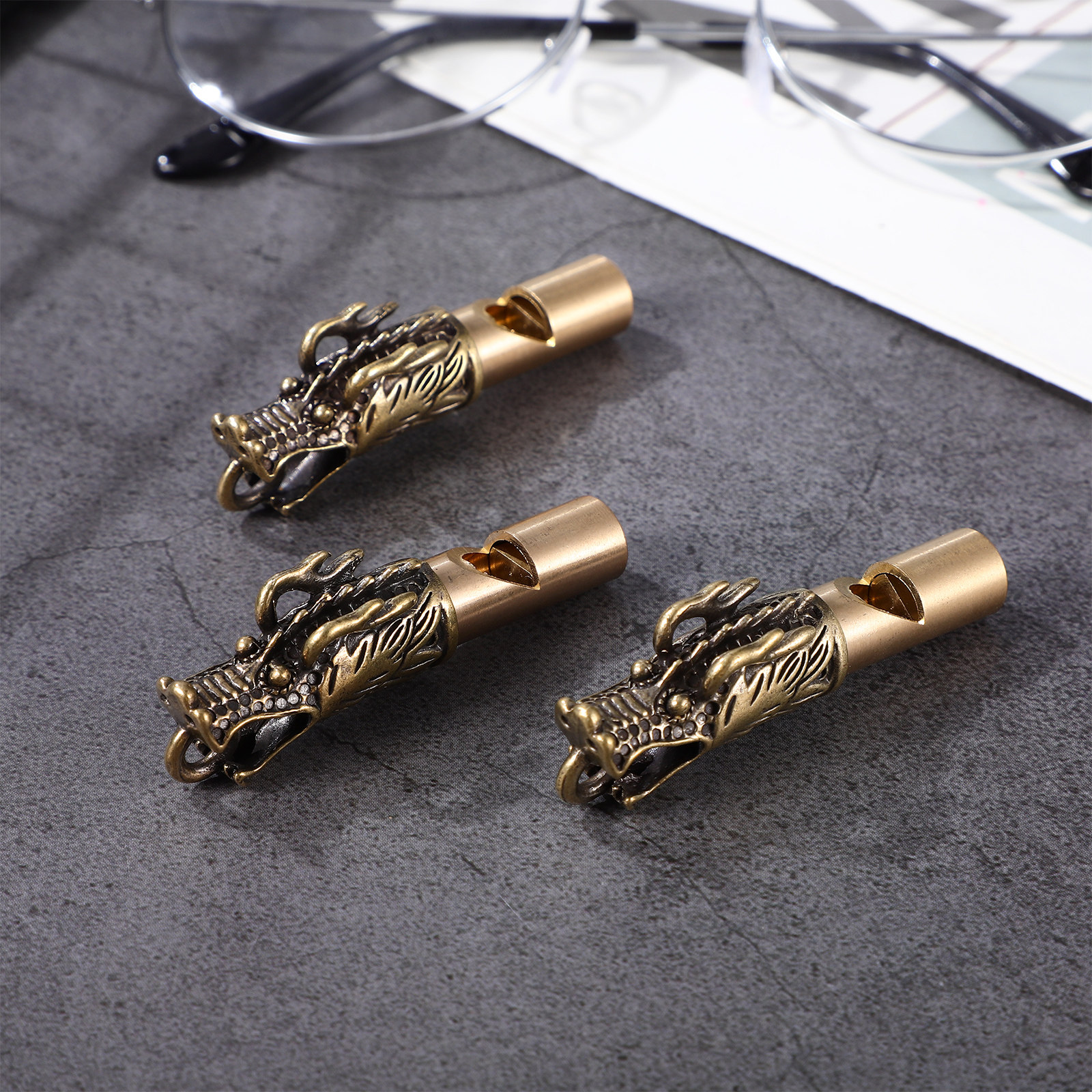 3Pcs Dragon Head Brass Whistle - Emergency Whistle Loud reseña y precio