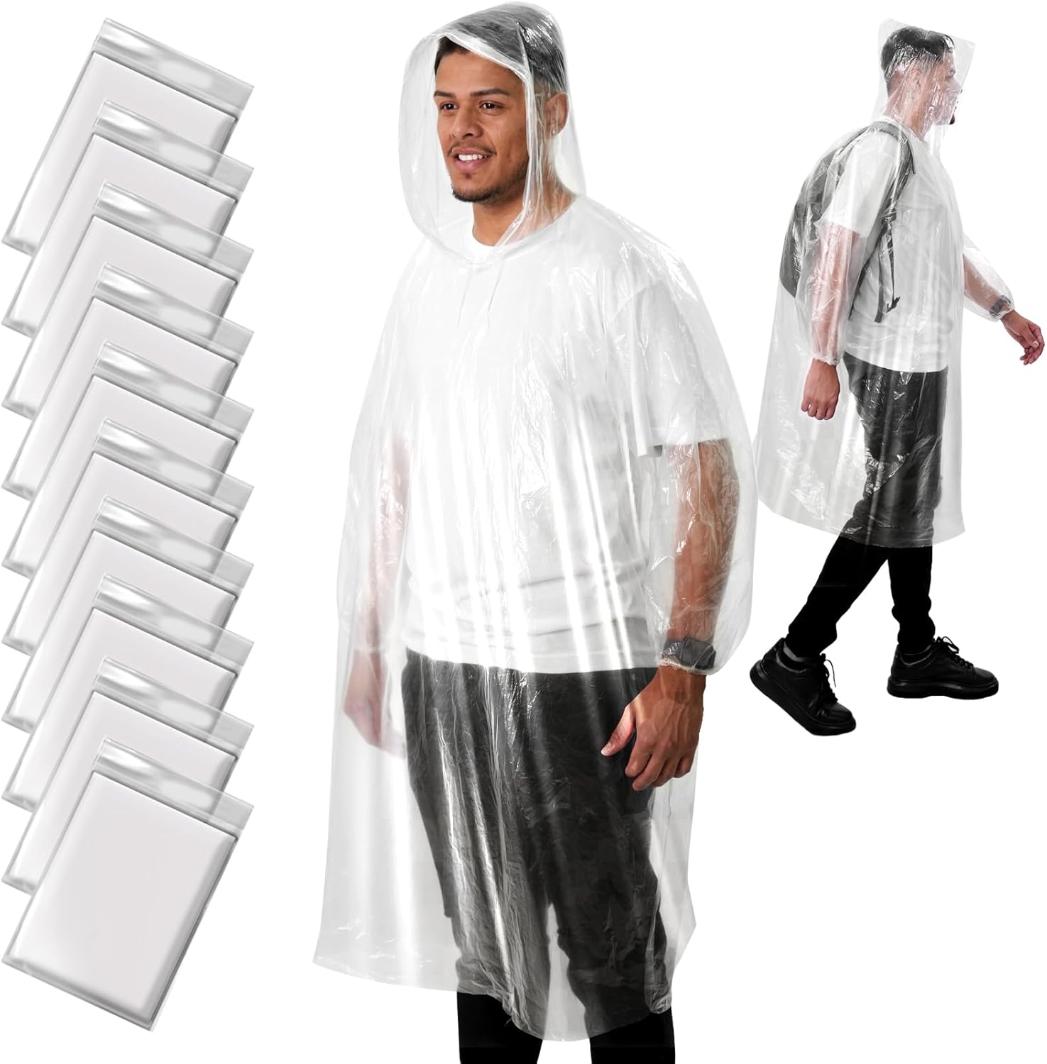 Disposable Rain Poncho for Adu - Emergency Poncho Rain reseña y precio