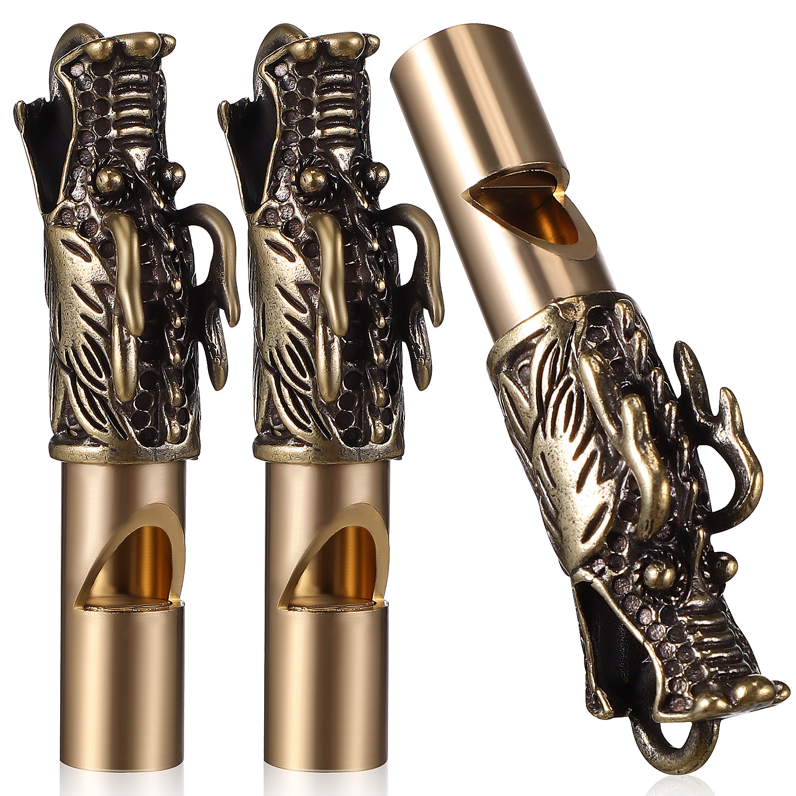 3Pcs Dragon Whistles Brass Ret - Emergency Whistle Loud reseña y precio
