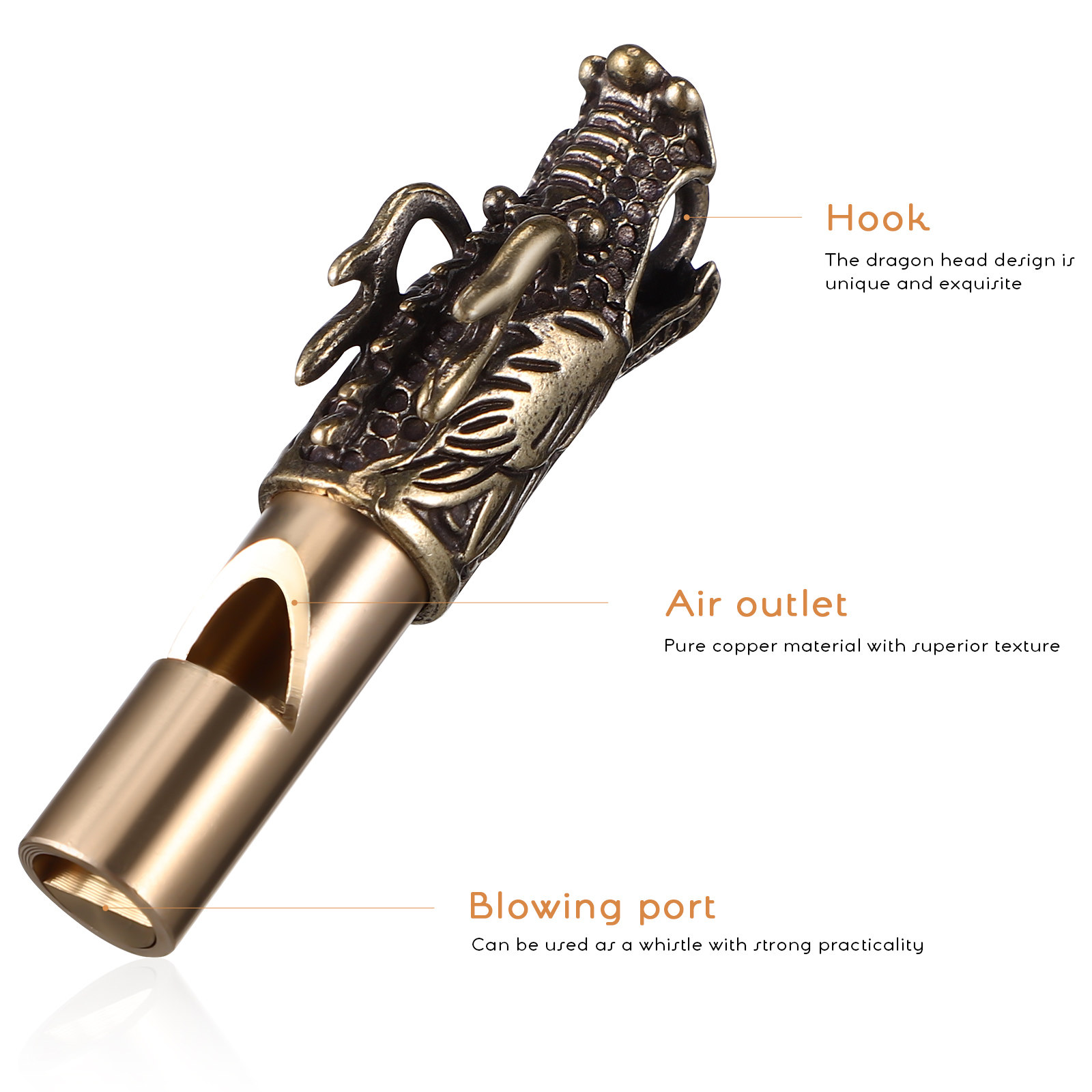 3Pcs Dragon Whistles Brass Ret - Emergency Whistle Loud reseña y precio