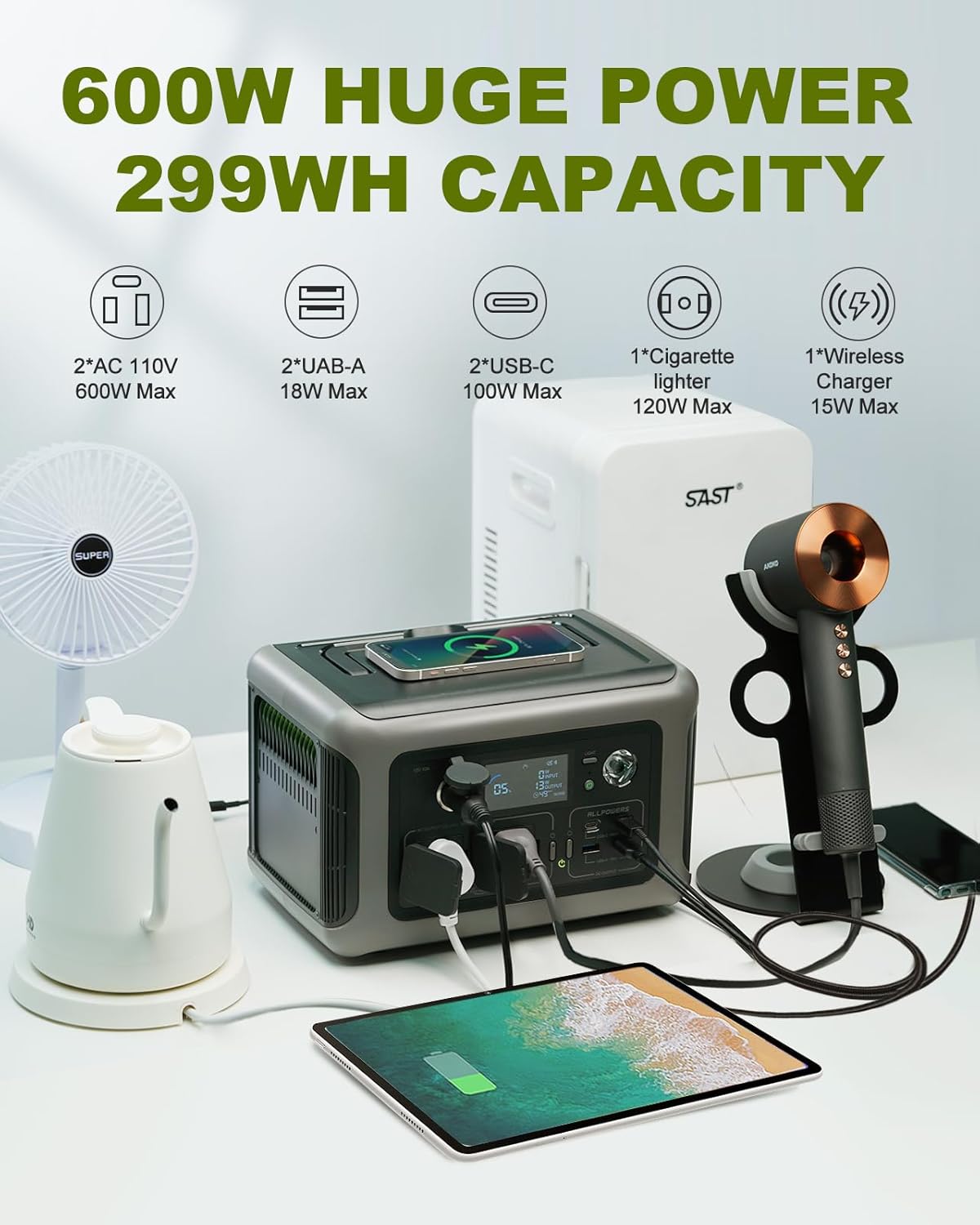 ALLPOWERS R600 299Wh 600W LiFe - Solar Emergency Charger reseña y precio