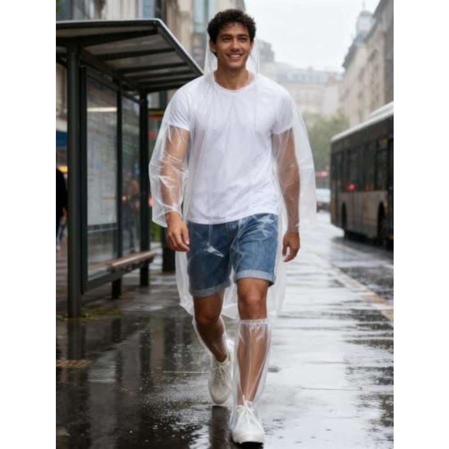 Disposable Rain Ponchos for Ad - Emergency Poncho Rain reseña y precio