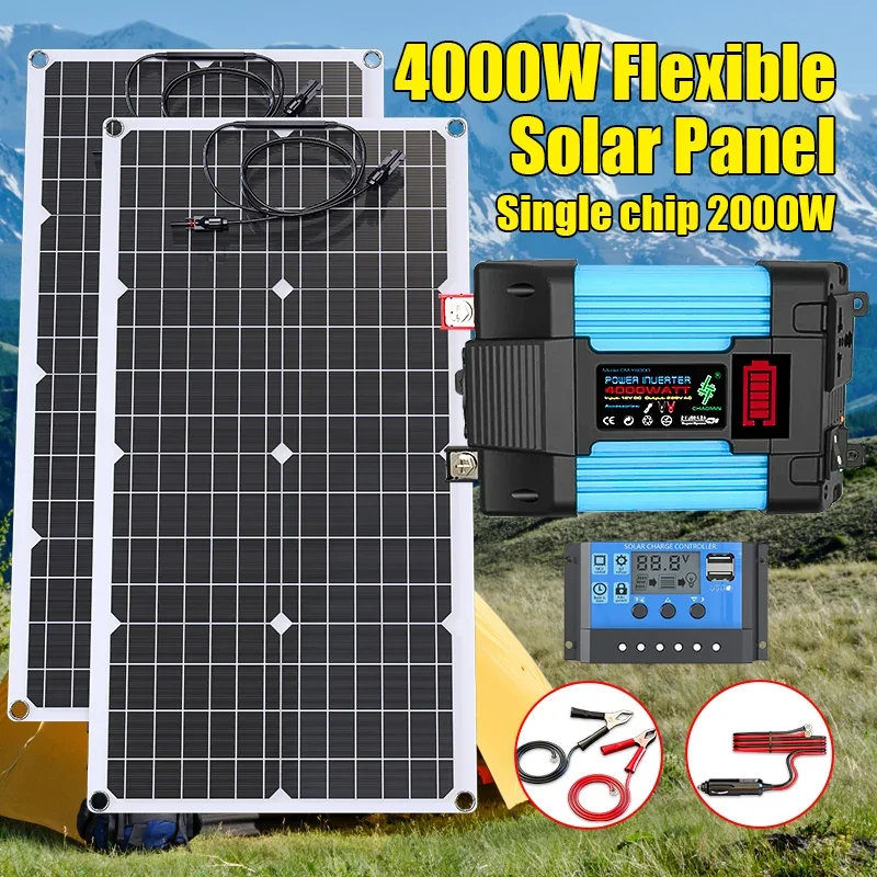 4000W Solar Panel Kit 12V To 1 - Solar Emergency Charger reseña y precio