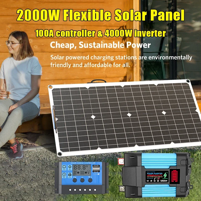 4000W Solar Panel Kit 12V To 1 - Solar Emergency Charger reseña y precio