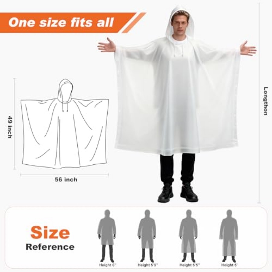 8 Pack Hooded Rain Ponchos for - Emergency Poncho Rain reseña y precio