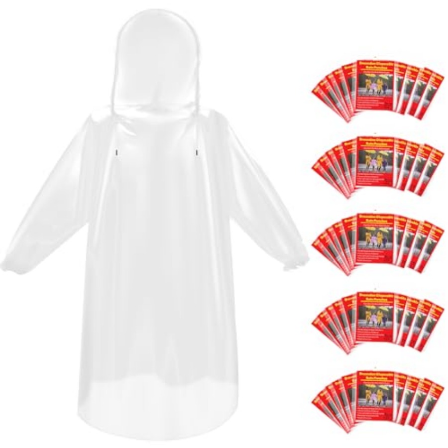 and and Disposable Rain Poncho - Emergency Poncho Rain reseña y precio