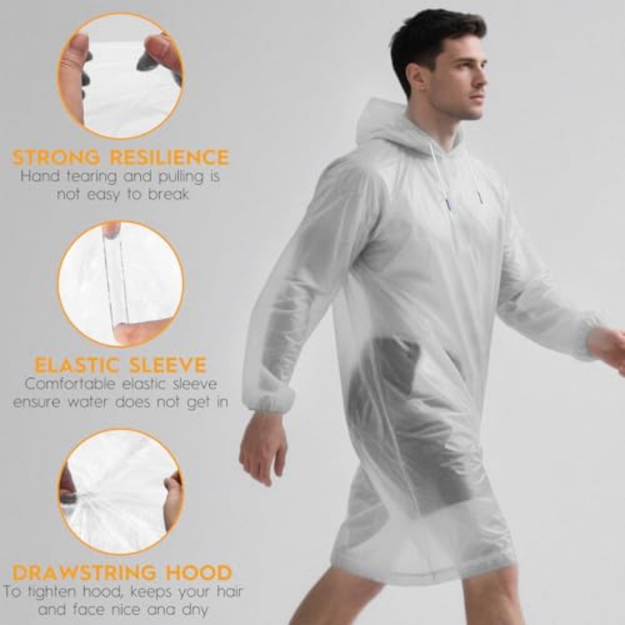 and and Disposable Rain Poncho - Emergency Poncho Rain reseña y precio