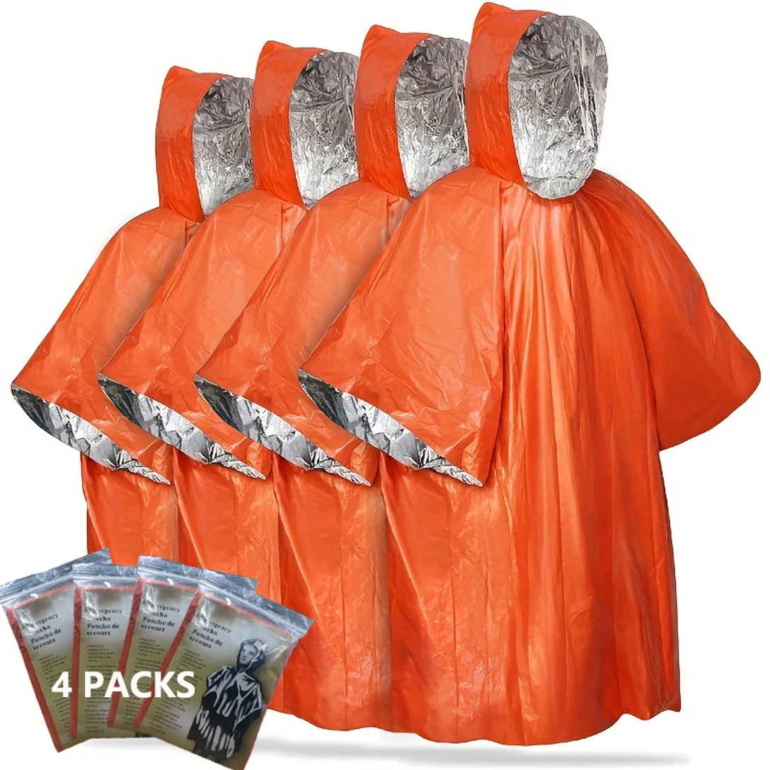 Emergency Rain Poncho with Hoo - Emergency Mylar Tent reseña y precio